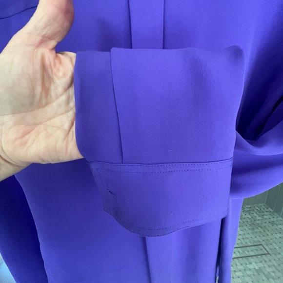 Theory Vibrant Purple Silk Top - Picture 3 of 5